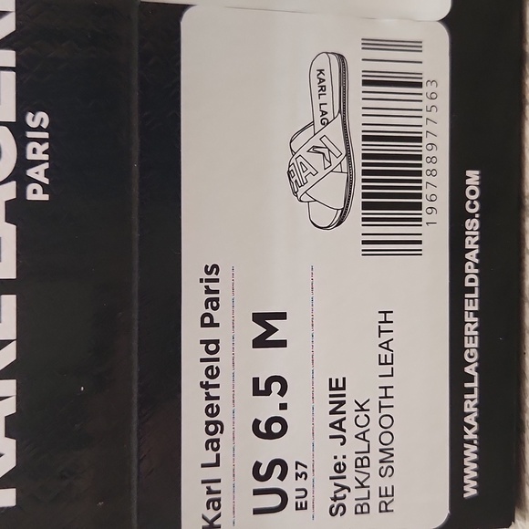 KARL LAGERFELD PARIS Janie Crisscross Embellished Slide Sandals, Womens 6.5 - Picture 4 of 6